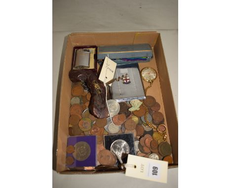 WW1 service medals awarded to 88416 Pte. I.H. Jackson, Machine Gun Corps.; a box of assorted coinage; together with a Ronson 