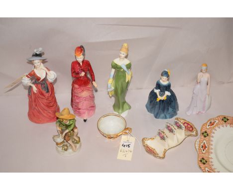 A collection of six ceramic ornaments, two by Doulton titled 'Sheree', HN2341; and 'Lorna', HN2311; four others various; a ca