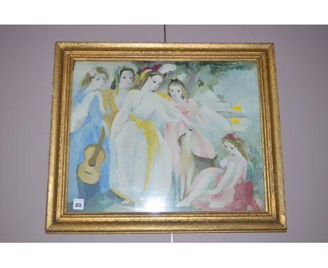 A colour print - "La Princesse de Cleves", after Marie Laurencin.