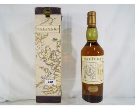 Talisker single malt Scotch whisky aged 10 years, map label, Carbost, Skye. 70cl, 45.8% vol, in carton, some minor creasing t