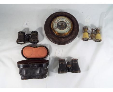 A pair of Lemaire Fabt Paris opera / field glasses, bearing raised broad arrow / crows foot mark (possibly military) in case 