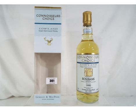 Connoisseurs Choice Rosebank distilled 1990 Lowland single malt Scotch whisky, bottled by Gordon & MacPhail, Distilled United
