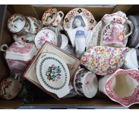 A mixed lot of ceramics to include Royal Albert Crown China, Masons Ironstone, Wade, Wedgwood Peter Rabbit, Royal Worcester, 