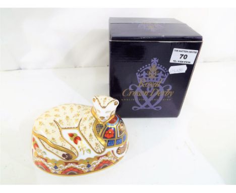 Crown Derby - a crown Derby ceramic paperweight in the form of a lion club issued in a limited edition of 1500, issue No. 797