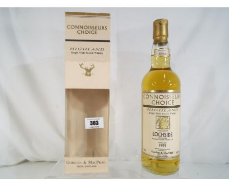Connoisseurs Choice Lochside distilled 1991 Highland single malt Scotch whisky, bottled by Gordon & MacPhail, Distilled Macna