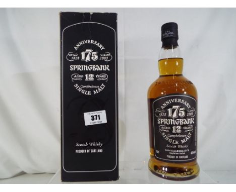 Springbank 175th Anniversary single malt Scotch whisky issued to celebrate the distillery's 175th Anniversary in 2003, Spring