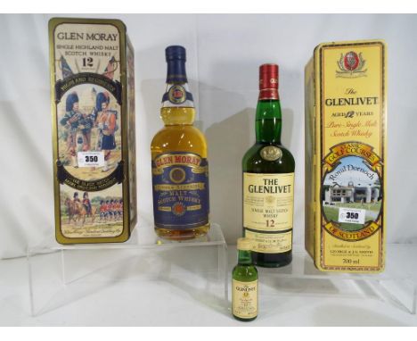 Glenlivet pure single malt Scotch whisky aged 12 years, Classic Golf Courses, Royal Dornoch, 70cl, 40% vol, with 5cl miniatur
