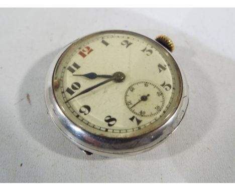 A silver cased watch with ceramic fascia stamped 0925. Estimate £50 - £60