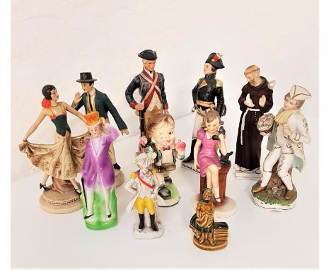 SELECTION OF FIGUREINESincluding a Goebel Hummel of a young girl on the telephone, a Senor and Senorita dancers, a priest wit
