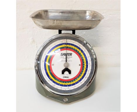 SET OF SALTER COIN CHECKER SCALESwith a circular colour banded coin scale, model 240B, with an oblong dished top, on adjustab