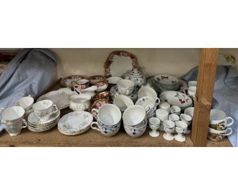 A Royal Albert Haworth pattern part tea service together with a Royal Albert rose decorated part tea service, a Masons Denmar