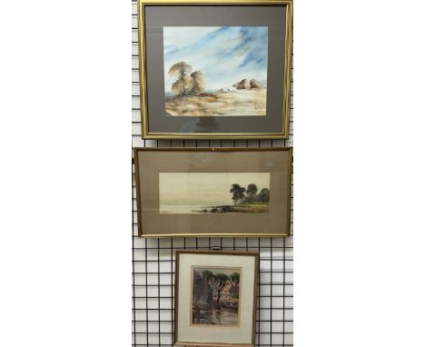 R S ChattockOn the MedwayWatercolourSigned and dated 1892 Together with a watercolour by A Hulk Junior and another watercolou