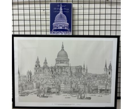 Roger Withington A print of a Pencil Drawing of London and St Paul's of the 18th century used on the reverse of the £50 note 