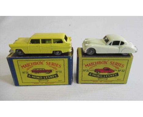 Matchbox 31a Ford station wagon, box M, model M, 32a XK140 Jaguar, box M, model M (Est. plus 24% premium inc. VAT)