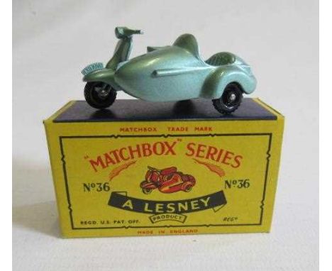 Matchbox 36b Lambretta and side car, first type box M, model M (Est. plus 24% premium inc. VAT)