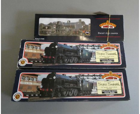 Three Bachmann locomotives comprising S.R. Lord Nelson in malachite green, Lord Nelson in S.R. Maunsell green and N Class 182
