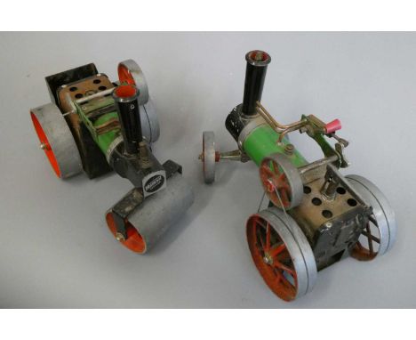 Playworn Mamod SR1 steam roller and TE1 traction engine, paint loss and rusting, P (Est. plus 24% premium inc. VAT)