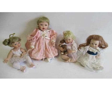 Four Ashton Drake dolls, all with ceramic jointed bodies, 16" long (Est. plus 24% premium inc. VAT)Condition Report: Generall