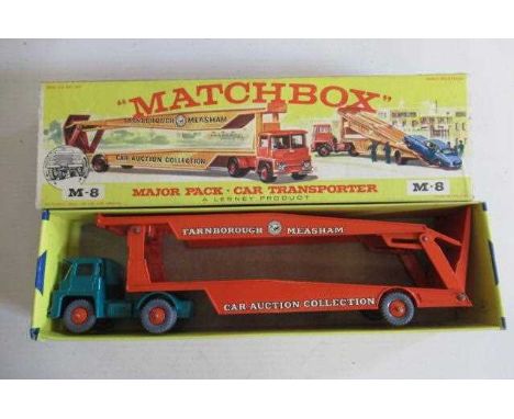 Matchbox M-8 Major Pack car transporter Farnborough Measham, box E, model M (Est. plus 24% premium inc. VAT)
