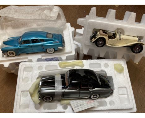 Franklin Mint SS100 Jaguar, 1948 Tucker and Rolls Royce Silver Cloud, all items boxed, E-M (Est. plus 24% premium inc. VAT)