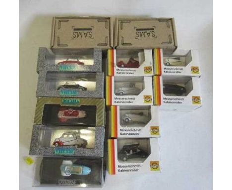 Thirteen micro cars including Messerschmitt bg Gama and Vittesse, all items boxed, E-M (Est. plus 24% premium inc. VAT)