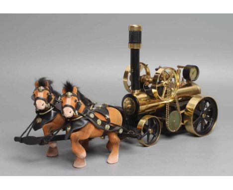 Wilesco D430 portable steam engine boxed with two horses, G-E (Est. plus 24% premium inc. VAT)