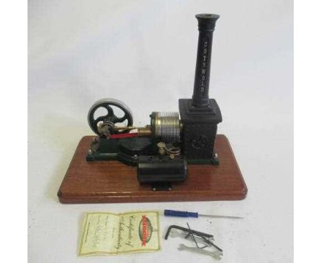 Cotswold Heritage Hot Air Engine "Fury", gas fired on wooden base, finished in green and black, E (Est. plus 24% premium inc.