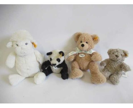Four Steiff teddy bears, comprising a Yorkshire Rose, a Wooly Lamm, a Honey Teddy and a Pummy, all with original labels, larg