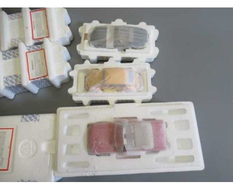 Franklin Mint 1967 VW Beetle, 1961 E Type Jaguar and 1964 Ford Mustang, all items boxed, E-M (Est. plus 24% premium inc. VAT)