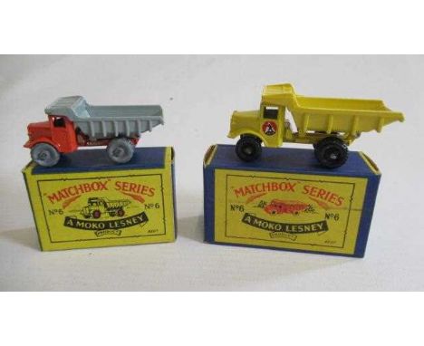 Matchbox 6a Quarry truck, box M, model M, 6b Euclid Quarry truck, Moko Lesney, box M, model M (Est. plus 24% premium inc. VAT