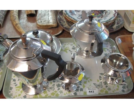 Art Deco design silver plated tea service.