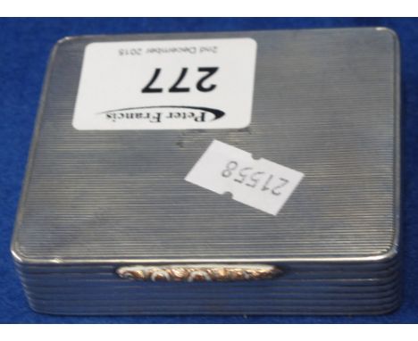 Silver engine turned, rectangular snuff box or trinket box, London hallmarks.