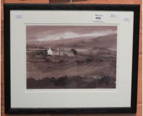 After John Knapp Fisher, 'Porthclais' landscape, a limited edition coloured print, signed in pencil by the artist.  Framed an