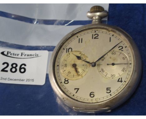 German silver Alange & Sohne chronometer pocket watch. CONDITION REPORT: Glass or plastic case is missing.
Hands are a bit ru