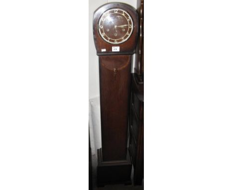 Mid 20th Century Smiths three train oak Grandmother clock.