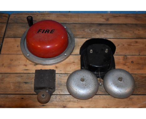 PERRY BARR METAL CO LTD; a vintage fire bell, diameter 29cm, with a double wall bell and a further bell (3).PROVENANCE: The R