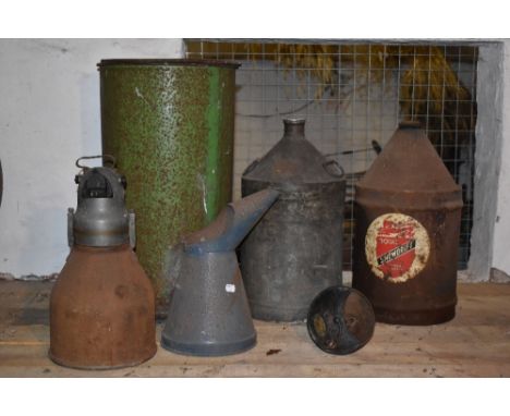 HOPE CHEMICAL WORKS; a vintage metal twin handled vessel, with original maker's label, height 51cm, also a Snowdrift Royal Oi