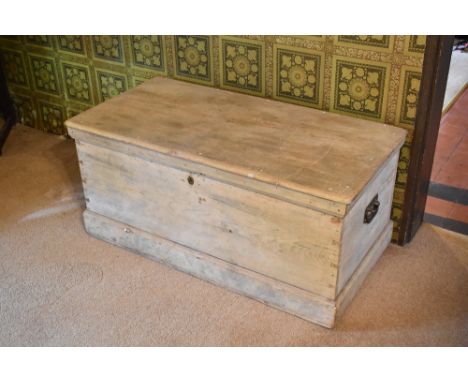 A 19th century large pine blanket box, height 52cm, width 116cm, depth 58cm.PROVENANCE: The Raymond Rush Collection. Mr Rush 