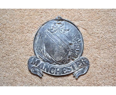 A cast lead fire mark for Manchester, height 15cm.PROVENANCE: The Raymond Rush Collection. Mr Rush was an engineer, farmer an