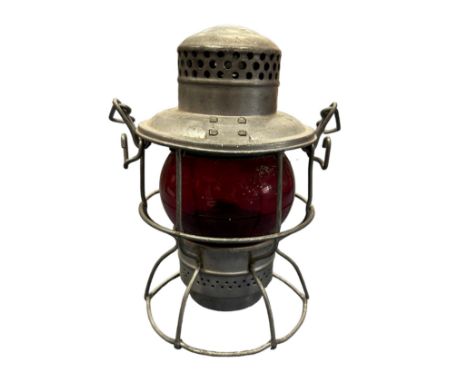 Canadian Pacific Railroad red warning lamp, generally excellent to good plus. Contents unchecked for completeness or correctn