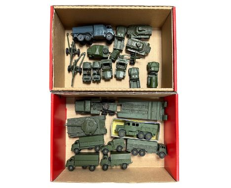 Dinky military unboxed collection, generally excellent to good, with Medium Artillery Tractor including box lid No. 689, Tank