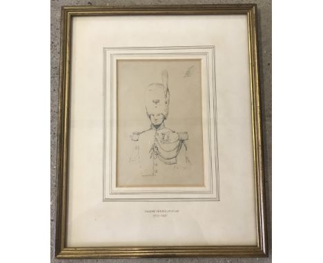 Eugene Verboeckhoven (1798-1881). Pencil sketch of a 19th century soldier. A preliminary sketch for a larger painting. Bears 