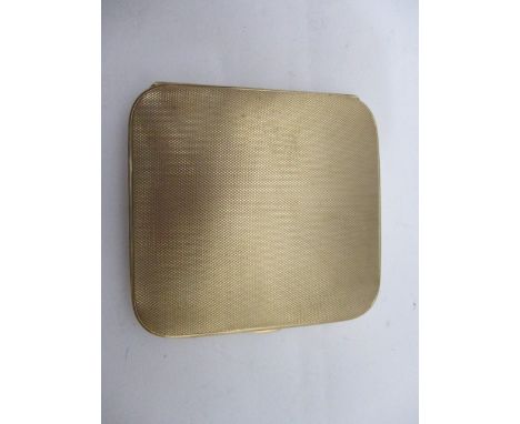 A 9ct gold cigarette case of cushioned form with engine turned decoration, Birmingham 1928, 96 g