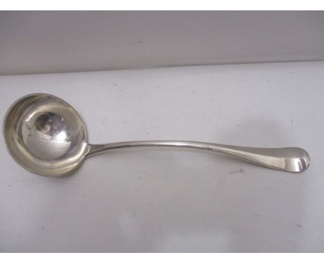 A late Victorian silver rat tail pattern soup ladle by Josiah Williams & Co London 1898, 340g
