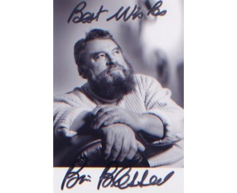 Brian Blessed. Postcard sized signed portrait. Excellent.