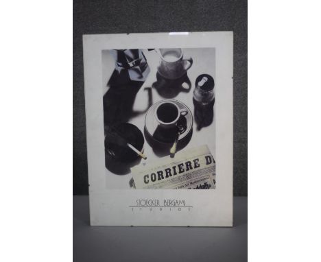 A large glazed vintage Stoecker Bergami Studios black and white poster. H.60 W.45cm 