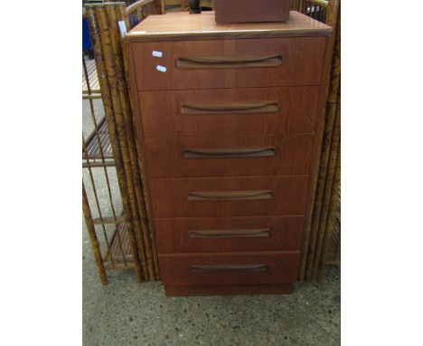 G-PLAN TEAK SIX DRAWER PILLAR CHEST