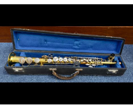 Musical Interest - Meister Soprano Saxophone Made In GDR, In Original Box. Please See Photos For Condition. Serial Number 644