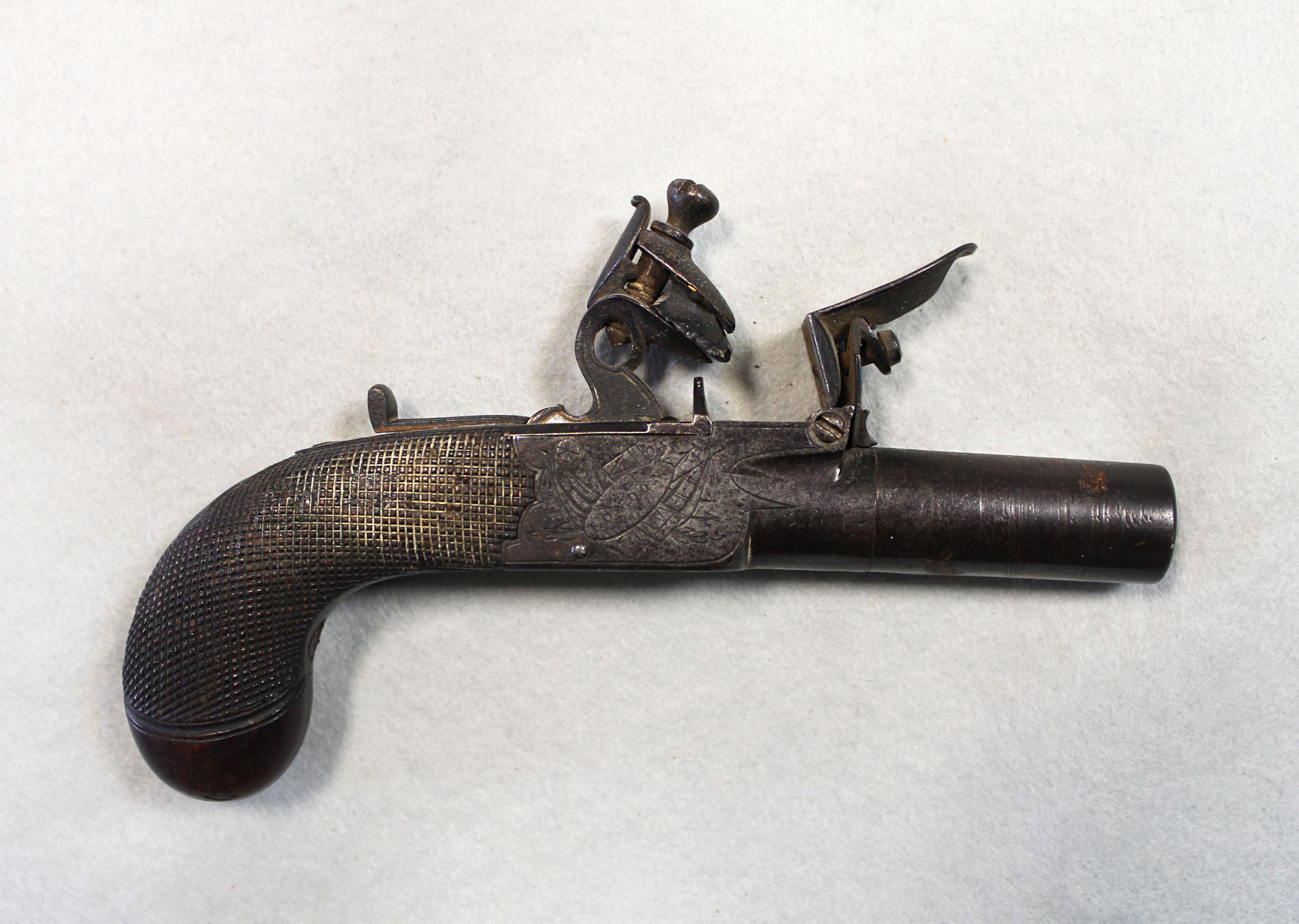 Hill, London, a flintlock pocket pistol, in Cheffins Fine Art