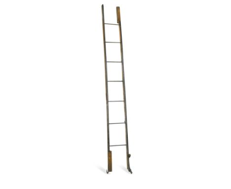 in ash and iron, with triple folding mechanism, stamped ‘ Hodgkinsons Patent, Ambergate, Derby', with supporting hooks and re
